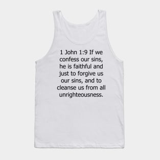 Bible Verse 1 John 1:9 Tank Top